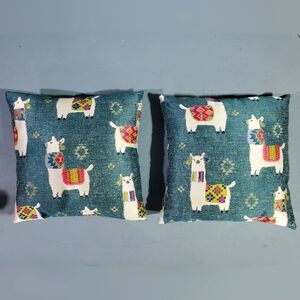 (2) Brentwood Originals Llama Drama Pillow, 18" x 18", Teal